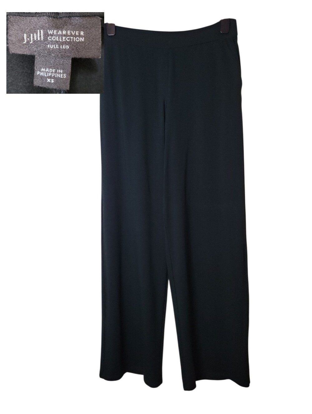 J.Jill Wearever Collection Full Wide Leg Pants Black Size XS Style 212891 EUC